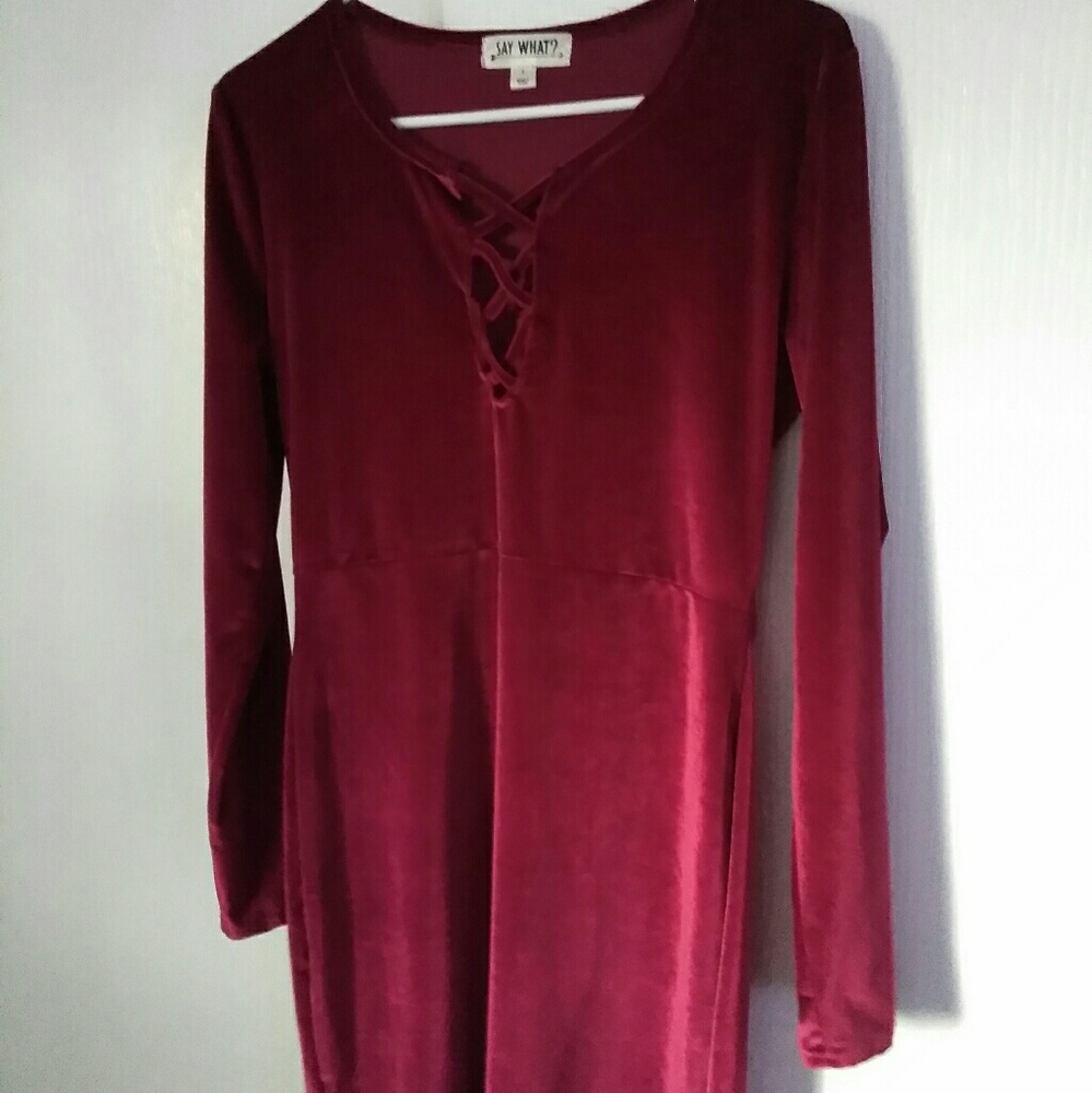 SOLD Red Velvet Bodycon Dress